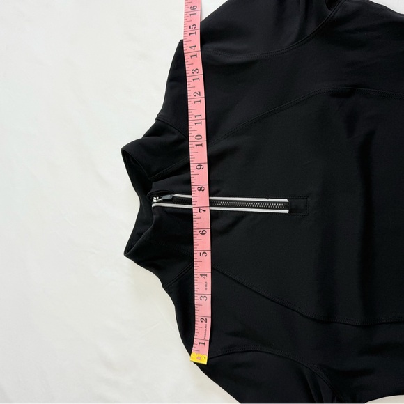 90 Degree By Reflex Cropped Athletic Top S Black Thumbhole Workout Jacket - Picture 9 of 11